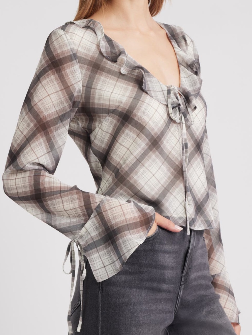 OPEN EDIT Ruffle Chiffon Top